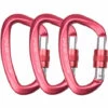 ABCRITAL Lot De 3 Mousquetons D'Escalade Robustes, Clips De Mousquetons D'Escalade À Verrouillage Automatique 25Kn Pour Hamacs, Balançoire, Laisse Et Harnais De Chien Verrouillables, Camping, Randonnée Et Utilitaire Rouge -Equipement antichute Soldes 60367100 1