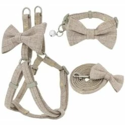 Harnais Double Couche Pour Chien, Ensemble De Collier Réglable, Doux Et Mignon, Avec Nœud, M-1.5cm FUIENKO