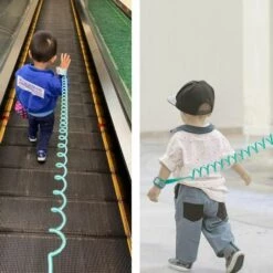 HEGUYEY Lot De 2 Anti Perdu Poignet Ceinture Pour Bébé Rênes De Sécurité Laisse Bracelet Poignet Lien Laisse Harnais De Sécurité Pour Enfant Souple Voyage Shopping Exploration Helper -Equipement antichute Soldes 60439051 3