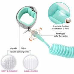 HEGUYEY Lot De 2 Anti Perdu Poignet Ceinture Pour Bébé Rênes De Sécurité Laisse Bracelet Poignet Lien Laisse Harnais De Sécurité Pour Enfant Souple Voyage Shopping Exploration Helper -Equipement antichute Soldes 60439051 4