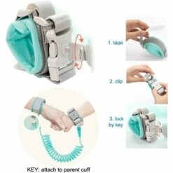 HEGUYEY Lot De 2 Anti Perdu Poignet Ceinture Pour Bébé Rênes De Sécurité Laisse Bracelet Poignet Lien Laisse Harnais De Sécurité Pour Enfant Souple Voyage Shopping Exploration Helper -Equipement antichute Soldes 60439051 5