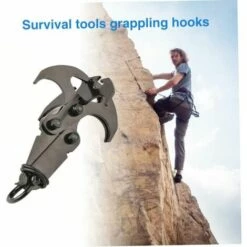 Griffes D'escalade En Acier Inoxydable,LITZEE Crochet De Mousqueton Multifonctionnel D'escalade En Plein Air, Outil De Mousqueton De Survie En Plein Air Accessoires -Equipement antichute Soldes 60481503 4