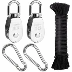 OUSUDELA Kit De Poulie En Acier Inoxydable 304,Poulie Simple M25,Poulie De Levage, Poulie Pour Cable,Charge 150kg