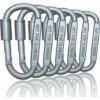 CHANCEY Lot De 6 Mousquetons Verrouillables En Aluminium Avec Anneau En D Pour L'extérieur, Camping, Voyage, Pêche, Sac à Dos, Porte-clés à Vis Robustes,SEMAket -Equipement antichute Soldes 60609832 1