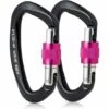 BARES Mousqueton à Verrouillage Twist, 2 Pcs Mousquetons En Aluminium à Verrouillage Automatique, Mousquetons Escalade Forme De D Pour Alpinisme, Les Hamacs, Randonné, Camping Et Pêche 2 BARES Mousqueton à Verrouillage Twist, 2 Pcs Mousquetons En Aluminium à Verrouillage Automatique, Mousquetons Escalade Forme De D Pour Alpinisme, Les Hamacs, Randonné, Camping Et Pêche -Equipement antichute Soldes 60875838 1