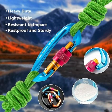 BARES Mousqueton à Verrouillage Twist, 2 Pcs Mousquetons En Aluminium à Verrouillage Automatique, Mousquetons Escalade Forme De D Pour Alpinisme, Les Hamacs, Randonné, Camping Et Pêche 5 BARES Mousqueton à Verrouillage Twist, 2 Pcs Mousquetons En Aluminium à Verrouillage Automatique, Mousquetons Escalade Forme De D Pour Alpinisme, Les Hamacs, Randonné, Camping Et Pêche – Image 3