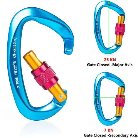 BARES Mousqueton à Verrouillage Twist, 2 Pcs Mousquetons En Aluminium à Verrouillage Automatique, Mousquetons Escalade Forme De D Pour Alpinisme, Les Hamacs, Randonné, Camping Et Pêche 7 BARES Mousqueton à Verrouillage Twist, 2 Pcs Mousquetons En Aluminium à Verrouillage Automatique, Mousquetons Escalade Forme De D Pour Alpinisme, Les Hamacs, Randonné, Camping Et Pêche – Image 5