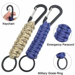 MACARON Porte-clés En Paracorde Avec Mousqueton, Lanière Tressée Pour Clés, Couteau, Lampe De Poche, Camping, Randonnée, Sac à Dos Pour Homme Et Femme, 5 Couleurs LO-Ron -Equipement antichute Soldes 60885580 3