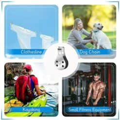 NAXUNNN 4 Pièces Double Inox Pivotant Poulie, Poulies à Bloc Unique, Bloc Poulie Simple En Acier Inoxydable, Pour Les Grands Kayaks, Canoës, Usines, Bâtiments, Etc -Equipement antichute Soldes 61036906 4