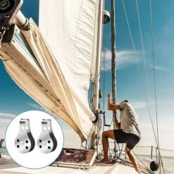 NAXUNNN 4 Pièces Double Inox Pivotant Poulie, Poulies à Bloc Unique, Bloc Poulie Simple En Acier Inoxydable, Pour Les Grands Kayaks, Canoës, Usines, Bâtiments, Etc -Equipement antichute Soldes 61036906 5