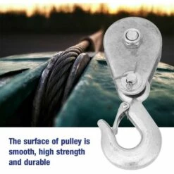 NAXUNNN Bloc De Poulie De Roue Unique Bloc De Poulie De Corde De Levage En Acier Haute Résistance Avec Crochet Bloc De Poulie Simple Pour Le Glissement De Câble De Skis Ménagers(1 Tons) -Equipement antichute Soldes 61037586 4