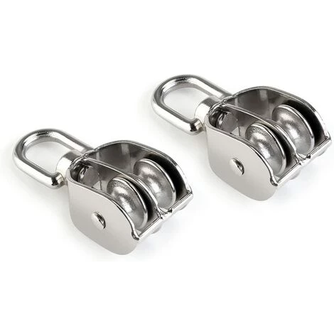 NAXUNNN Poulie Double 2pcs Inox 304 Pivotant Double Poulie 7 NAXUNNN Poulie Double 2pcs Inox 304 Pivotant Double Poulie – Image 5