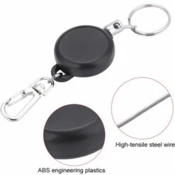 60 Cm En Acier Inoxydable Cble Rétractable Porte-clés étirement Clé Fermoir Anti-perte Porte-clés -Equipement antichute Soldes 61038728 5