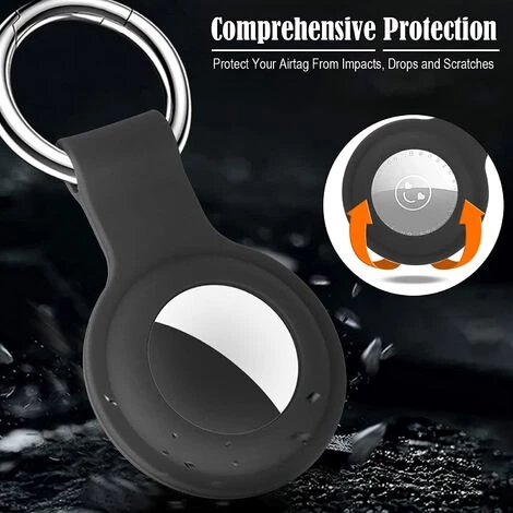 ROSIER Étui Protection Compatible Avec Airtag, Airtag Housse Coque Keyring Tracker Pour Votre Clé De Voiture, Votre Sac, Chien Laisse Et Plus Encore, Black Dark Grey Burgundy Midnight Blue——VEBTles 4 ROSIER Étui Protection Compatible Avec Airtag, Airtag Housse Coque Keyring Tracker Pour Votre Clé De Voiture, Votre Sac, Chien Laisse Et Plus Encore, Black Dark Grey Burgundy Midnight Blue——VEBTles – Image 2