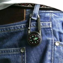 QERSTA Mini Boussole Nouveau Mousqueton En Métal De Randonnée, Porte-clés Boussole De Haute Qualité, Camping Randonnée -Equipement antichute Soldes 61062770 3