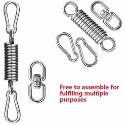 LTS FAFA Ensemble De Suspension Pour Sac Lourd, Chaîne Pivotante En Acier Inoxydable Avec Mousquetons Et Ressort Compatible Avec Sac De Frappe, Balançoire De Gym, Trapèze, Hamac, Capacité De 800 Lb -Equipement antichute Soldes 61134201 5