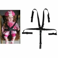 LTS FAFA Ceinture De Sécurité Pour Enfant à 5 Points, Ceinture De Sécurité Pour Bébé à Crochet Rotatif Réglable Pour Pu