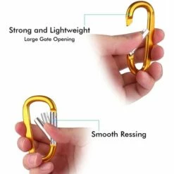 CADEAUX Lot De 10 Mousquetons Mousquetons, 8,1 Cm En Aluminium Caribeener Porte-clés Boucle En Forme De D Avec Câble Porte-clés Et Caribeaners Porte-clés -Equipement antichute Soldes 61206417 3