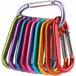 CADEAUX Lot De 10 Mousquetons Mousquetons, 8,1 Cm En Aluminium Caribeener Porte-clés Boucle En Forme De D Avec Câble Porte-clés Et Caribeaners Porte-clés -Equipement antichute Soldes 61206417 5