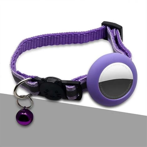 DECKON Collier Pour Chat Airtag, Collier Réfléchissant Pour Chat Airtag Avec Cloche Et Support étanche En Silicone Airtag Purple 3 DECKON Collier Pour Chat Airtag, Collier Réfléchissant Pour Chat Airtag Avec Cloche Et Support étanche En Silicone Airtag Purple