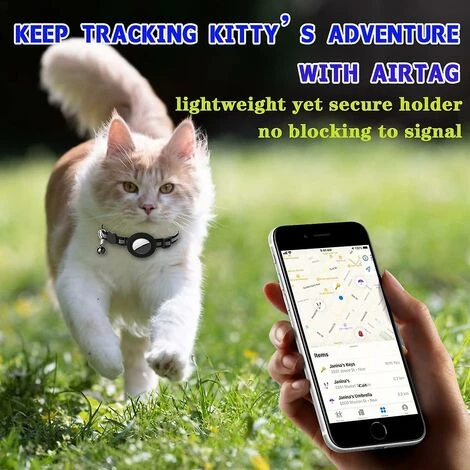 DECKON Collier Pour Chat Airtag, Collier Réfléchissant Pour Chat Airtag Avec Cloche Et Support étanche En Silicone Airtag Purple 4 DECKON Collier Pour Chat Airtag, Collier Réfléchissant Pour Chat Airtag Avec Cloche Et Support étanche En Silicone Airtag Purple – Image 2