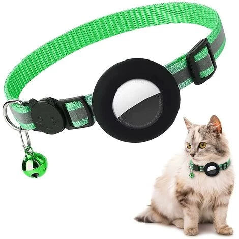 DECKON Collier Pour Chat Airtag, Collier Réfléchissant Pour Chat Airtag Avec Cloche Et Support étanche En Silicone Airtag Green-Black 3 DECKON Collier Pour Chat Airtag, Collier Réfléchissant Pour Chat Airtag Avec Cloche Et Support étanche En Silicone Airtag Green-Black