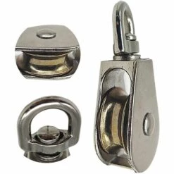 EINEMGELD Poulie Rotative En Acier Nickele | PACK 4 | 20 Mm De Diametre | Poulies à Crochet Simple Pour Corde à Linge, Etendoir, Tendeur, Poids Et Barre De Musculation, Crochet Cord Entre Autres Utilisations. -Equipement antichute Soldes 62317756 2