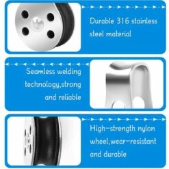 EINEMGELD Poulie De Traction 5 Pièces Poulie De Levage Poulie Simple En Acier Inoxydable Robuste Chargement 50 KG Bloc De Poulie à Goupille Marine Pour Corde De Levage De Voile Kayak Corde à Linge -Equipement antichute Soldes 62317983 3