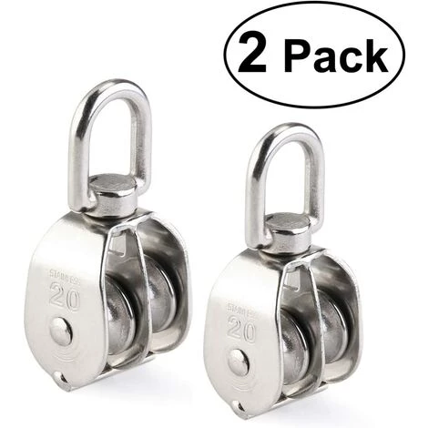 EINEMGELD Lot De 2 Blocs à Roulettes Sheave Pivotants En Acier Inoxydable 304 4 EINEMGELD Lot De 2 Blocs à Roulettes Sheave Pivotants En Acier Inoxydable 304 – Image 2