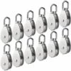 EINEMGELD M15 Poulie Simple En Acier Inoxydable 304, 15MM Seul Poulies Bloc Rouleau, Grue Pivot Crochet Lisse Fil Corde Câble Chargement 77lbs/35Kg (12 Pièces) -Equipement antichute Soldes 62318126 1
