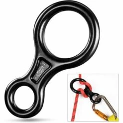 HEGUYEY Dispositif De Descente à Oreille Recourbée 35kN Descendeur Figure 8 Aluminium Materiel Pour Les Loisirs De Plein Air Appliquer Cordes