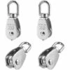 CLEGGFR 4 Pièces 20 Mm Poulie Simple Poulie En Acier Inox Poulie De Levage Capacité De La Poulie Argent,LO-Ron -Equipement antichute Soldes 63521217 1