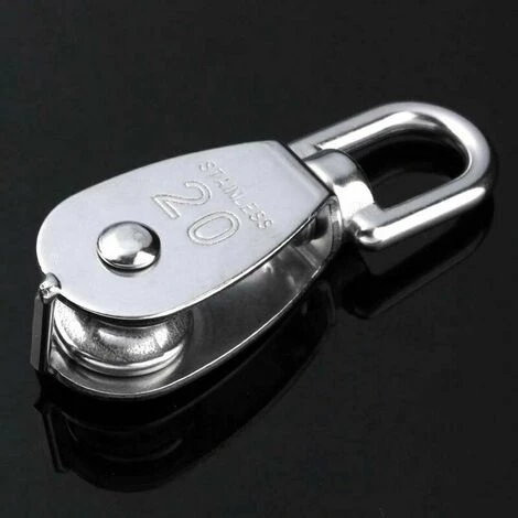 CLEGGFR 4 Pièces 20 Mm Poulie Simple Poulie En Acier Inox Poulie De Levage Capacité De La Poulie Argent,LO-Ron 4 CLEGGFR 4 Pièces 20 Mm Poulie Simple Poulie En Acier Inox Poulie De Levage Capacité De La Poulie Argent,LO-Ron – Image 2