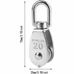 CLEGGFR 4 Pièces 20 Mm Poulie Simple Poulie En Acier Inox Poulie De Levage Capacité De La Poulie Argent,LO-Ron 11 CLEGGFR 4 Pièces 20 Mm Poulie Simple Poulie En Acier Inox Poulie De Levage Capacité De La Poulie Argent,LO-Ron -Equipement antichute Soldes 63521217 5