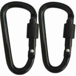 SLI-RES Mousqueton,Mousqueton Tactique,Porte-clés Mousqueton Noir,Mousqueton En Alliage D'aluminium Avec Verrouillage à Vis,Pêche,Camping,Randonnée,Ski,Vélo,etc (Noir) 2 Pièces,Lilaris