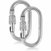 FLYME 2 Pcs Mousqueton Escalade 25kN, Mousquetons Inoxydable O Mousqueton à Verrouillage Avec Fermoir à Vis Pour L'escalade, La Descente En Rappel, Hamacs, Laisse Pour Chien, Bouteille -Equipement antichute Soldes 63644068 1