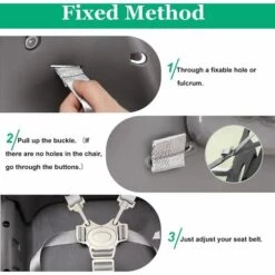 DENUOTOP Ceinture De Sécurité De Siège D'enfant 5 Points Gris Harnais Cinq Points Sangle De Poussette Ceinture De Harnais De Bébé Ceinture De Sécurité Universel Pour Poussette Pour Chaise Haute Enfant -Equipement antichute Soldes 63700471 5