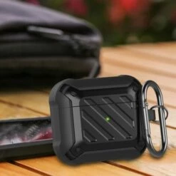PERLE RARE Oque Robuste Pour AirPods Coque De Protection AirPods [Série Unicorn Beetle Pro] Étui Protecteur AirPods Avec Porte-clés Compatible Avec AirPods 3 (Noir) -Equipement antichute Soldes 63731070 5