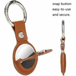 PERLE RARE 3 Pièce Étuis En Cuir PU Pour AirTags Key Finder (Locator Tracker), Mini AirTags Tracker Cover Skin, Housse AirTags Avec Porte-Clés -Equipement antichute Soldes 63731862 4