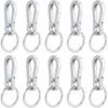 PERLE RARE Mousqueton Détachable Pivotant 10 Pièce Mousqueton Métallique Avec Porte-Clés Anneau Boucle Porte-clés Pour La Clé De Voiture Pour Hommes Et Femmes (Argent) -Equipement antichute Soldes 63732025 1