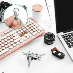 PERLE RARE 50 Pièces Porte-clés Rotatif,Mousqueton Porte Clé,Fermoirs Mousquetons Pivotants,D Fermoir Porte-clés Clip,pour Sac à Main Étiquette De Travail DIY Décoration -Equipement antichute Soldes 63732369 4