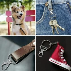 PERLE RARE 50 Pièces Porte-clés Rotatif,Mousqueton Porte Clé,Fermoirs Mousquetons Pivotants,D Fermoir Porte-clés Clip,pour Sac à Main Étiquette De Travail DIY Décoration -Equipement antichute Soldes 63732369 5