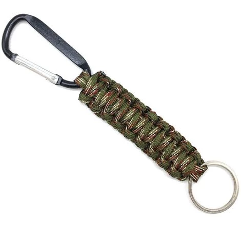 CATHERINE Cordon Tressé Sangle Porte-Clés Et Mousqueton Extérieur Porte-Clés Pour Cyclisme Alpinisme Camping Randonnée Camouflage Vert Armée 5 CATHERINE Cordon Tressé Sangle Porte-Clés Et Mousqueton Extérieur Porte-Clés Pour Cyclisme Alpinisme Camping Randonnée Camouflage Vert Armée – Image 3