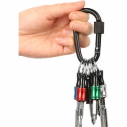 LIFCAUSAL 1/4 Pouces Tige Hexagonale En Alliage D'aluminium Tournevis Porte-embouts Barre D'extension Perceuse Vis Adaptateur Changement Porte-clés Portable (48PC Couleur Avec Mousqueton Noir) -Equipement antichute Soldes 63745780 5