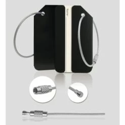 LIFCAUSAL Lot De 8 étiquettes à Bagages En Aluminium Noir Avec Carte D'identité Parfaite Pour Repérer Rapidement Les Valises à Bagages Par Ovener -Equipement antichute Soldes 63745958 2