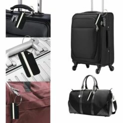 LIFCAUSAL Lot De 8 étiquettes à Bagages En Aluminium Noir Avec Carte D'identité Parfaite Pour Repérer Rapidement Les Valises à Bagages Par Ovener -Equipement antichute Soldes 63745958 5