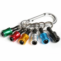 LIFCAUSAL 1/4 Pouces Tige Hexagonale En Alliage D'aluminium Tournevis Porte-embouts Barre D'extension Perceuse Vis Adaptateur Changement Porte-clés Portable (10PC Couleur Avec Mousqueton Argenté)