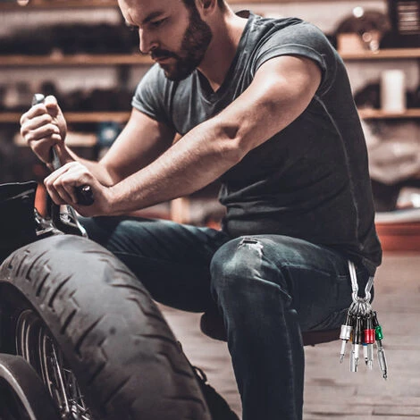 LIFCAUSAL 1/4 Pouces Tige Hexagonale En Alliage D'aluminium Tournevis Porte-embouts Barre D'extension Perceuse Vis Adaptateur Changement Porte-clés Portable (10PC Couleur Avec Mousqueton Argenté) 4 LIFCAUSAL 1/4 Pouces Tige Hexagonale En Alliage D'aluminium Tournevis Porte-embouts Barre D'extension Perceuse Vis Adaptateur Changement Porte-clés Portable (10PC Couleur Avec Mousqueton Argenté) – Image 2