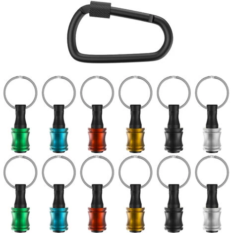 LIFCAUSAL 1/4 Pouces Tige Hexagonale En Alliage D'aluminium Tournevis Porte-embouts Barre D'extension Perceuse Vis Adaptateur Changement Porte-clés Portable (12PC Couleur Avec Mousqueton Noir) 3 LIFCAUSAL 1/4 Pouces Tige Hexagonale En Alliage D'aluminium Tournevis Porte-embouts Barre D'extension Perceuse Vis Adaptateur Changement Porte-clés Portable (12PC Couleur Avec Mousqueton Noir)