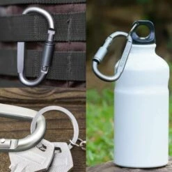 BARES Lot De 6 Mousquetons Verrouillables En Aluminium Avec Anneau En D Pour L'extérieur, Camping, Voyage, Pêche, Sac à Dos, Porte-clés à Vis Robustes -Equipement antichute Soldes 63751125 5